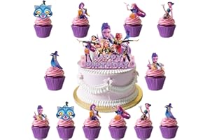 QOQXQOOH 25 Pcs Cartoon Cake Decorations, Cute Happy Birthday Cake Toppers, Perfect for Theme Parties, Birthday Celebrations, and Holiday Festivities (A)