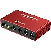 DigitalLife Quad-I/O | 4-In/4-Out MIDI Merge &amp; Thru Box (Metal, Red) | Standalone Routing With 8x Status LEDs. Seamlessly Merge Or Split MIDI Signals. Optimized Performance For MIDI Setup