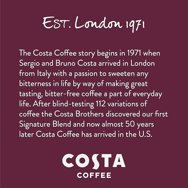 COSTA COFFEE DARK ROAST SINGLE SERVE PODS – SIGNATURE BLEND – 10 CT BOX