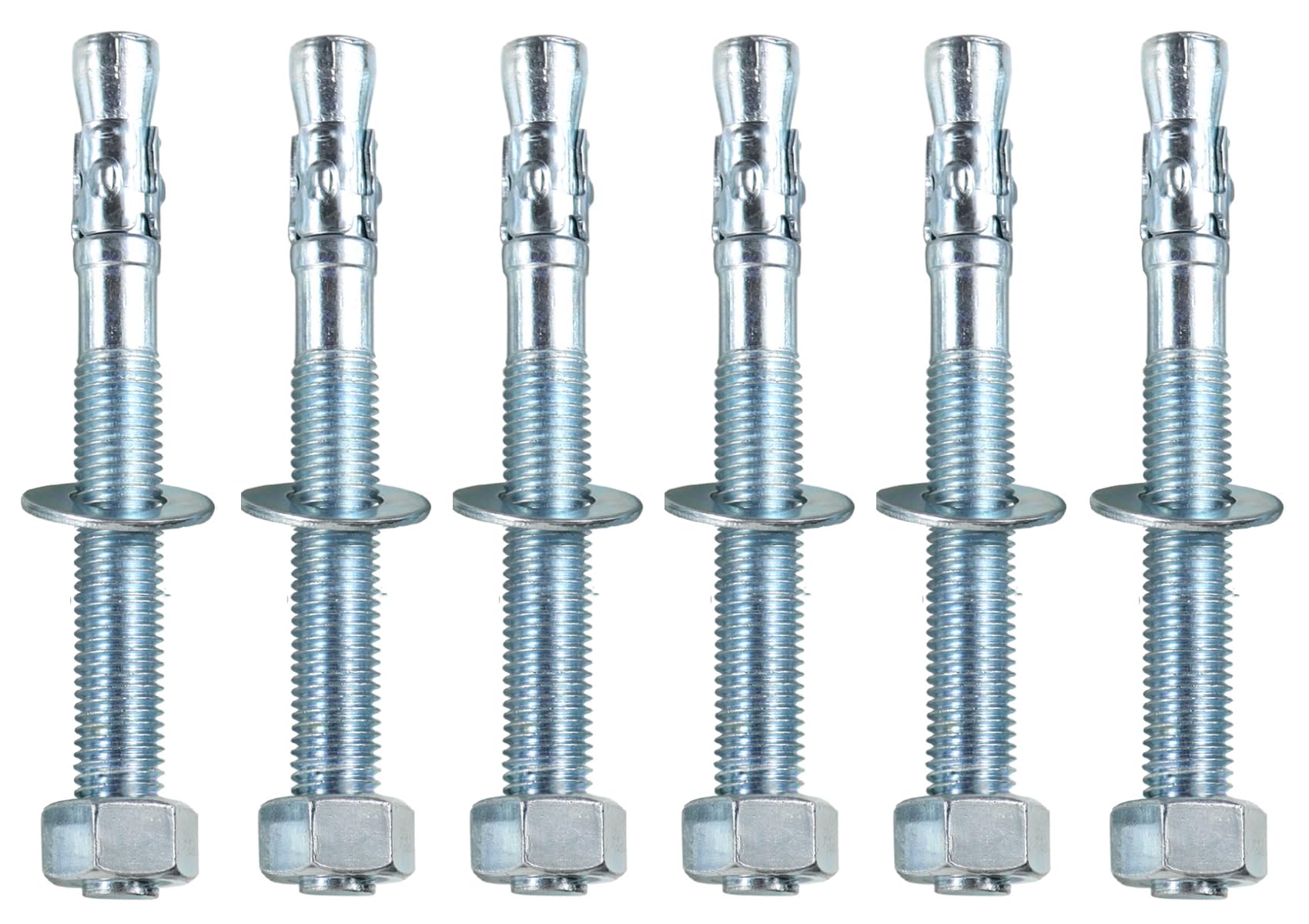 Photo 1 of Metalsuberg 5/8"x6" Wedge Anchor by Zinced of Heavy-Duty Fastener for Cement and Concrete (6pcs Pack)