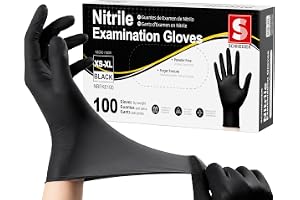 Schneider Medical Black Nitrile Exam Glove, Latex Free Powder Free Disposable Gloves for Cooking, Cleaning, and Food Prep