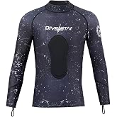 Black Camouflage Rash Guard Top/Pants for Men, Split UV Protection Wetsuit Dive Skins for Spearfishing Snorkeling Surfing Scuba Diving Swimming