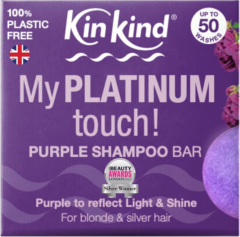 KinKind Purple Shampoo Bar My PLATINUM TOUCH 50g Vegan Blonde Silver White Hair