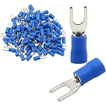 200x Fork Type Copper Non-Insulated Spade Terminals SNB1.25-3 For 22-16 - Foto 7