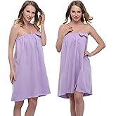 Taylor Eddie 2 Pcs Bath Towel Robe for Women Spa Bath Robe Lightweight Absorbent Cover up Snap Closure