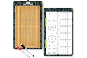 Picassosky Volleyball Clipboard Dry Erase for Coach,Volleyball Coaches Clipboard,Clipboard for Coaches,Dry Erase Double-Sided Volleyball Clipboard for Coaching