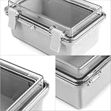 QWORK ABS PC Junction Box Waterproof IP65 Electrical Project Enclosure Hinged view 4