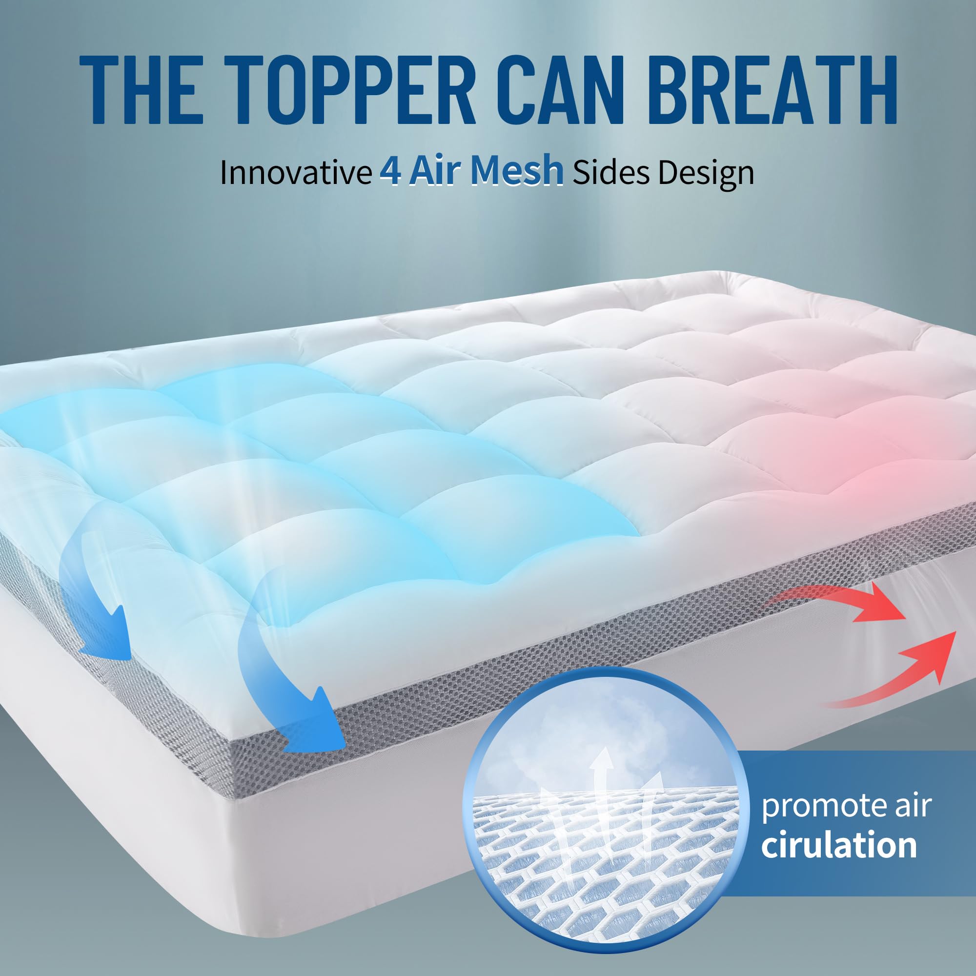 Photo 1 of LIANLAM Mattress Topper - Extra Firm Gel-Infused Memory Foam with 6"-18" Deep Pocket