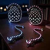 Tungole 2PC 3D Printed Dragon Egg Glow in The Dark with Matching Egg,UV Reactive 3D Printed Dragon Egg,Cool Crystal Luminous 3D Print Toys for Kids Boys Girls Gift