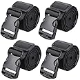 MAGARROW 65" 1.5" Utility Straps with Buckle Adjustable, 4-Pack (Black (4-PCS))
