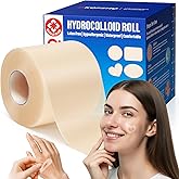 Medical Grade Hydrocolloid Roll for Wound Care, 2in*16.4ft Adhesive Hydrocolloid Bandages, Waterproof Pimple Patch Roll, Ultra Absorbent Large Hydrocolloid Patch for Acne,Blisters,Burns,and Minor Cuts
