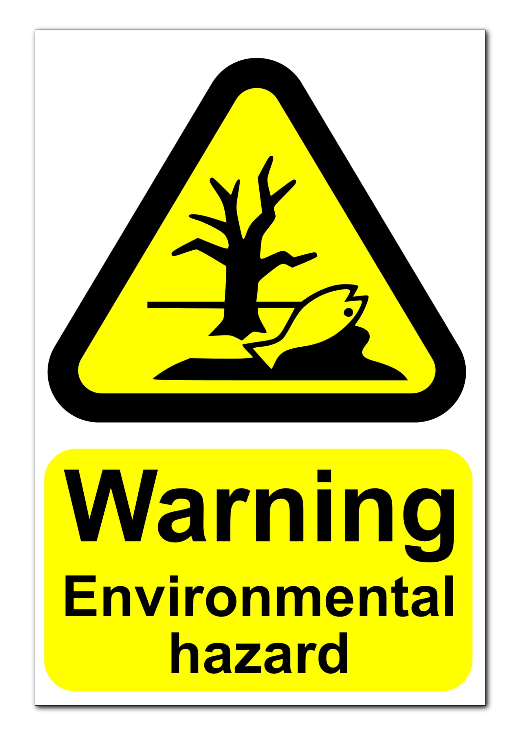 Warning Environmental Hazard Sign Board – Durable Correx Plastic 300mm x 200mm x 4mm – Printed and Laminated Corrugated Safety Sign for Workplace, Construction Sites, and Hazardous Areas