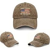 250 Anniversary USA Hat, 1776-2026 250th Anniversary Hat - Adjustable 250 Year American AnniversaryCap Khaki