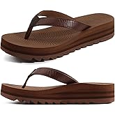 KuaiLu Women's Arch Support Platform Flip Flop Sandals