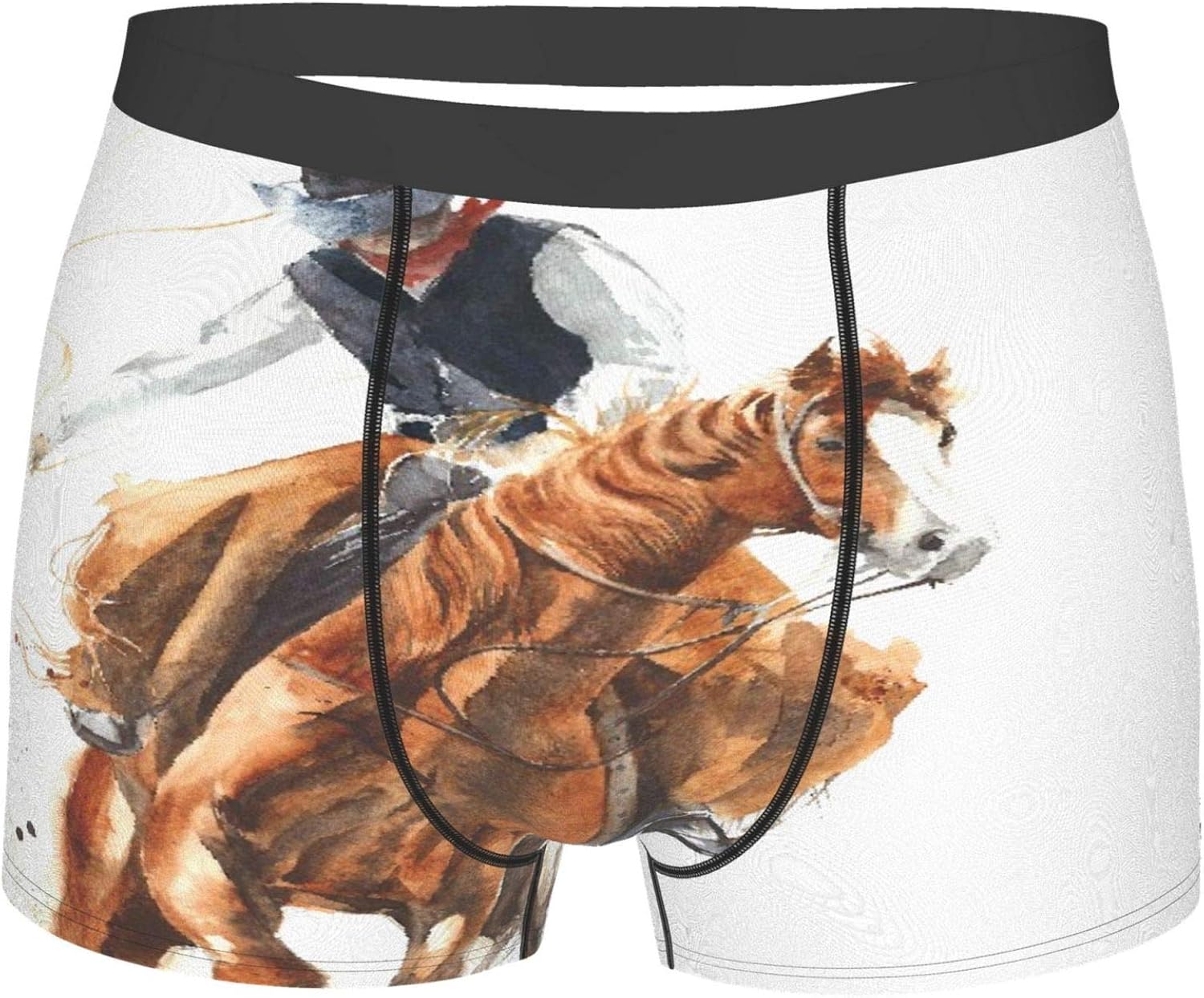 Men's Underwear, Cowboy Riding A Horse Ride Calf Roping Watercolor