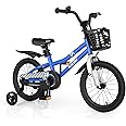 BABY JOY Kids Bike, 12 14 16 18 Inch Children Bikes for Boys Girls Age 3-8 Years w/Training Wheels, Handbrake, Coaster Brake & Removable Basket, Kids Bicycle of Multiple Colors