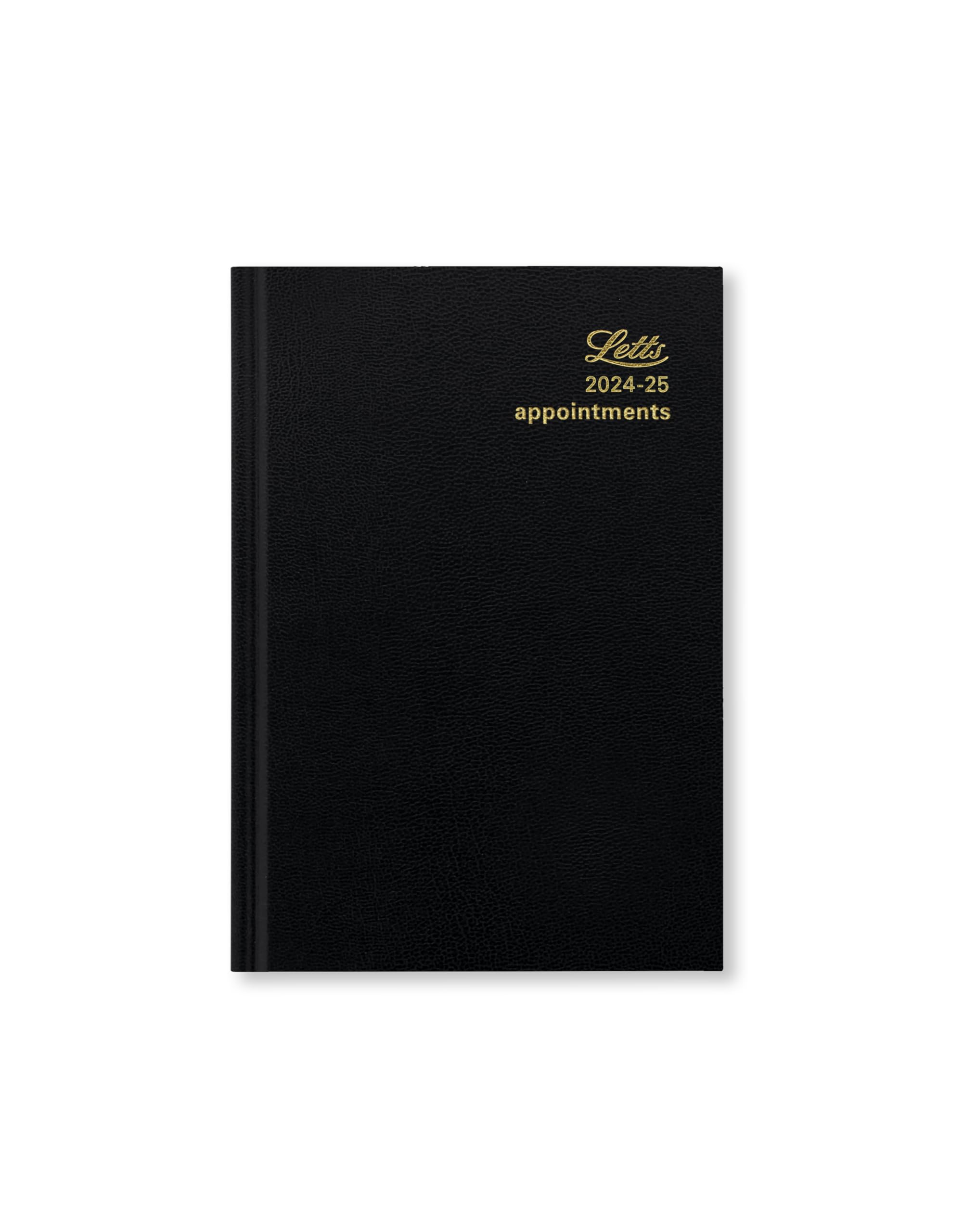 Letts of London Standard A6 academic 2024/2025 day to a page with appointments diary - black