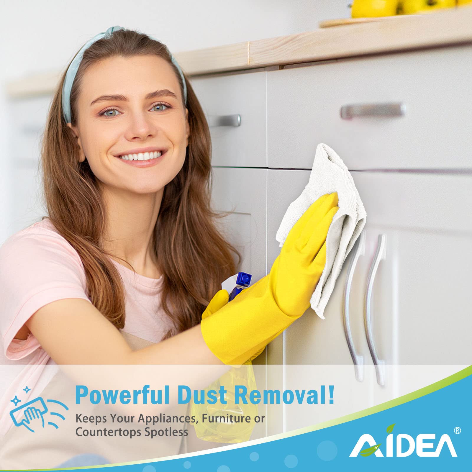AIDEA White Microfiber Cleaning Cloth 24PK, Absorbent Cleaning Rags for Housekeeping, Lint Free, Scratch Free Wash Cloths, Microfiber Towels, Dish Towels White, Bar Rags, 11.5