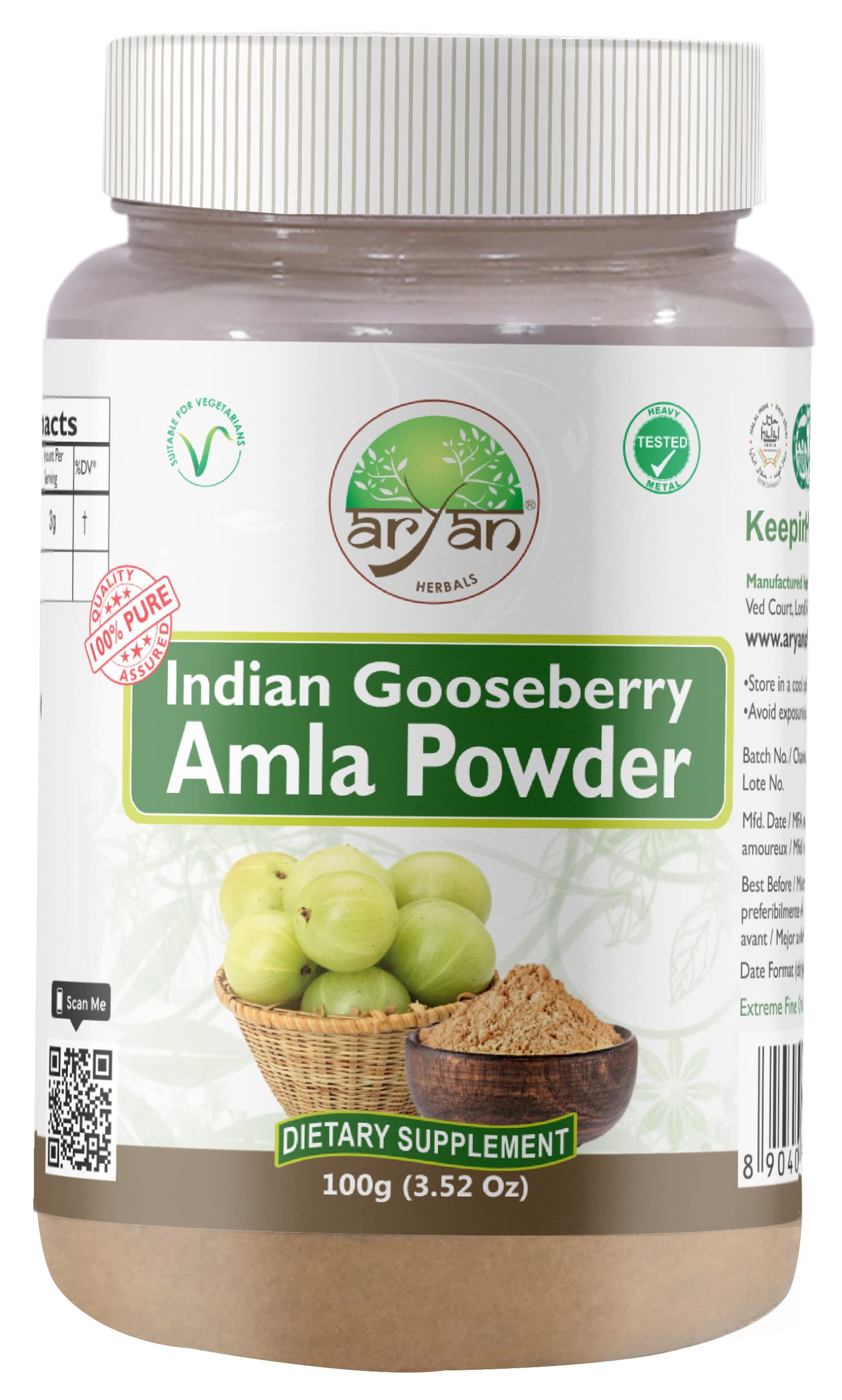 ARYAN HERBALS Amla (Indian Gooseberry) Powder 100gm