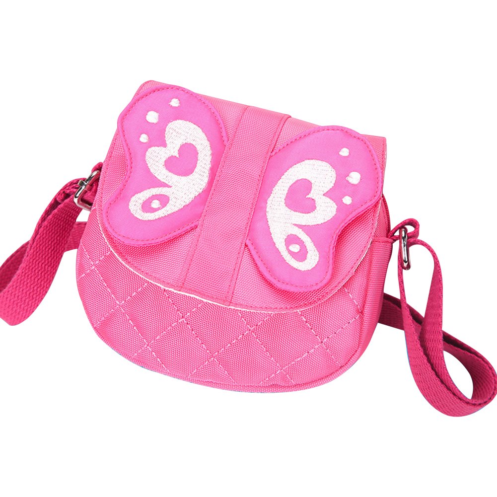 Kids shoulder Bag Crossbody Purse Butterfly Mini Cartoon Animal Preschool Messenger Handbag for Children Toddler baby Girls (Butterfly Pink)