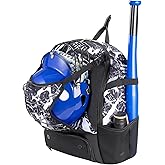Youth Baseball Bag, Softball Bat Bag for Girls Boys & Adults, Kids Tball Backpack with Shoes Compartment, Large Capacity Equipment Backpack