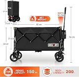 Overmont 200L Folding Festival Trolley on Wheels 150kg Heavy Duty Cart view 3