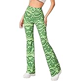 Rave Flare Pants for Women - EDC 70s Wide Leg Flair Leggings Disco Festival Outfits High Waist Bell Bottom Trousers