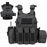 Veasunverse Tactical Vest for Airsoft Paintball with Accessories Adjustable for Hunting &amp; Outdoor Training