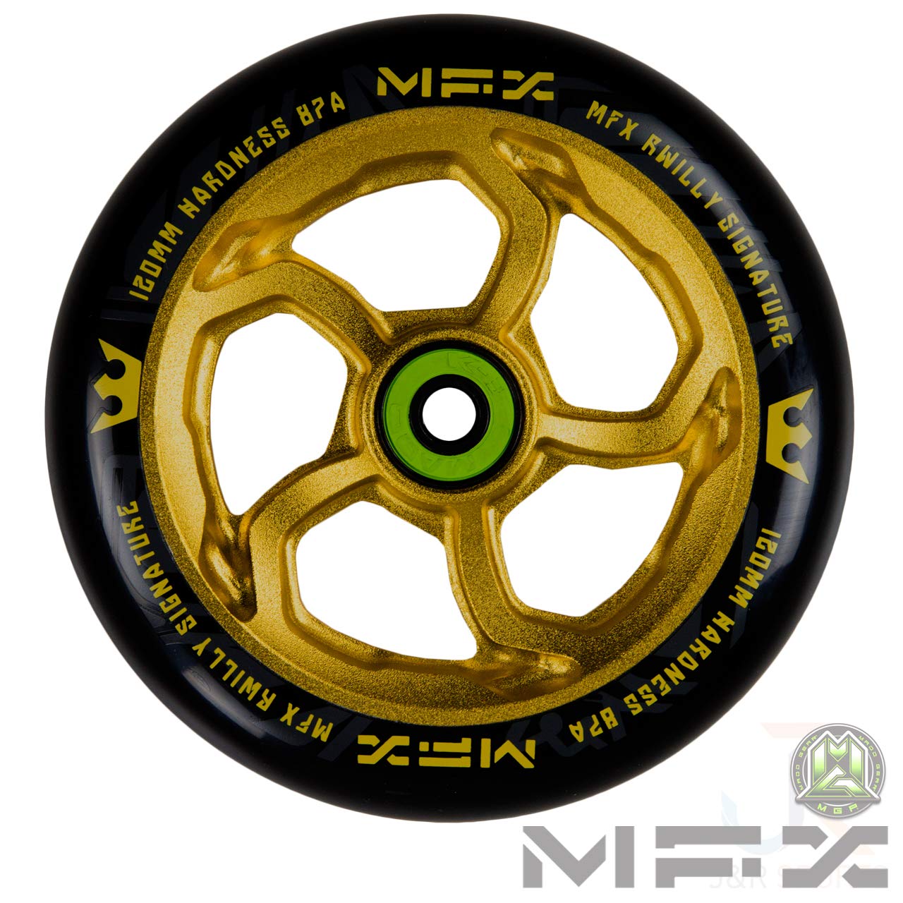Madd Gear MFX RWilly Signature Wheel, Gold Anodized, 120mm