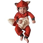 Noubeau Newborn Baby Girl Boy Halloween Cosplay Cartoon Clothes Fox Coat Fur Bodysuit Jumpsuit Hooded Playsuit Romper