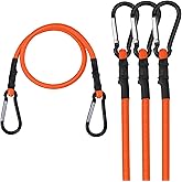 WORKPRO 24 Inch Bungee Cords with Hooks, 4 Pack Superior Rubber Heavy Duty Bungee Straps Strong Elastic Rope for Outdoor Tent, Luggage Rack, Camping, Cargo, RV, Bike, Transporting, Storage, Orange