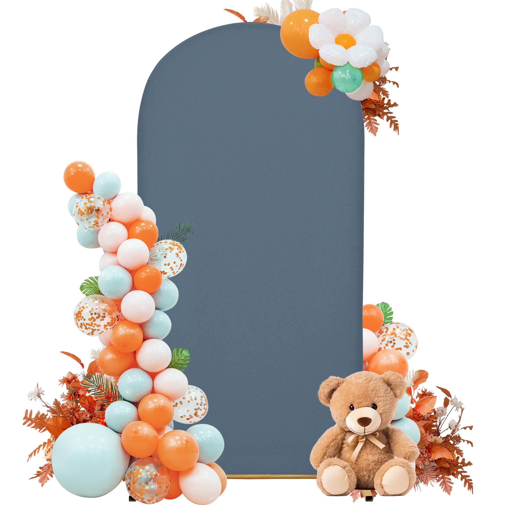 Photo 1 of SUKAIKEQA 7.2FT Wedding Arch Cover – Stretchy Spandex Fabric Backdrop for Arch Stand – Ideal for Wedding Ceremony, Birthday Party, Baby Shower & Photo Booth Decoration (Dusty Blue)