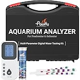 Pawfly 6 in 1 Digital Water Testing Kit, 50 Strips Aquarium Water Test Kit | Fish Tank Water Testing Kit, Digital Water Tester for pH, Nitrate, Nitrite, Chlorine, Total Hardness &amp; Carbonate