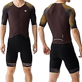 MY KILOMETRE Men’s Triathlon Suits Short Sleeve Tri Suit Racing Triathlon Suit – Quick Dry, Padded, Zipper Pocket