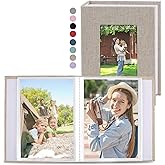 vivinin 2 Pack Photo Album 5x7, Linen Cover Photo Book, Small Photo Album Book for 36 Pockets Hold 72 Pictures, Picture Book for Photos Family Anniversaries Baby Vacations (Beige)