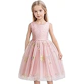 Nileafes Flower Girls Lace Pageant Dress Toddler Girl Tulle Sleeveless Wedding Party Princess Ball Gown