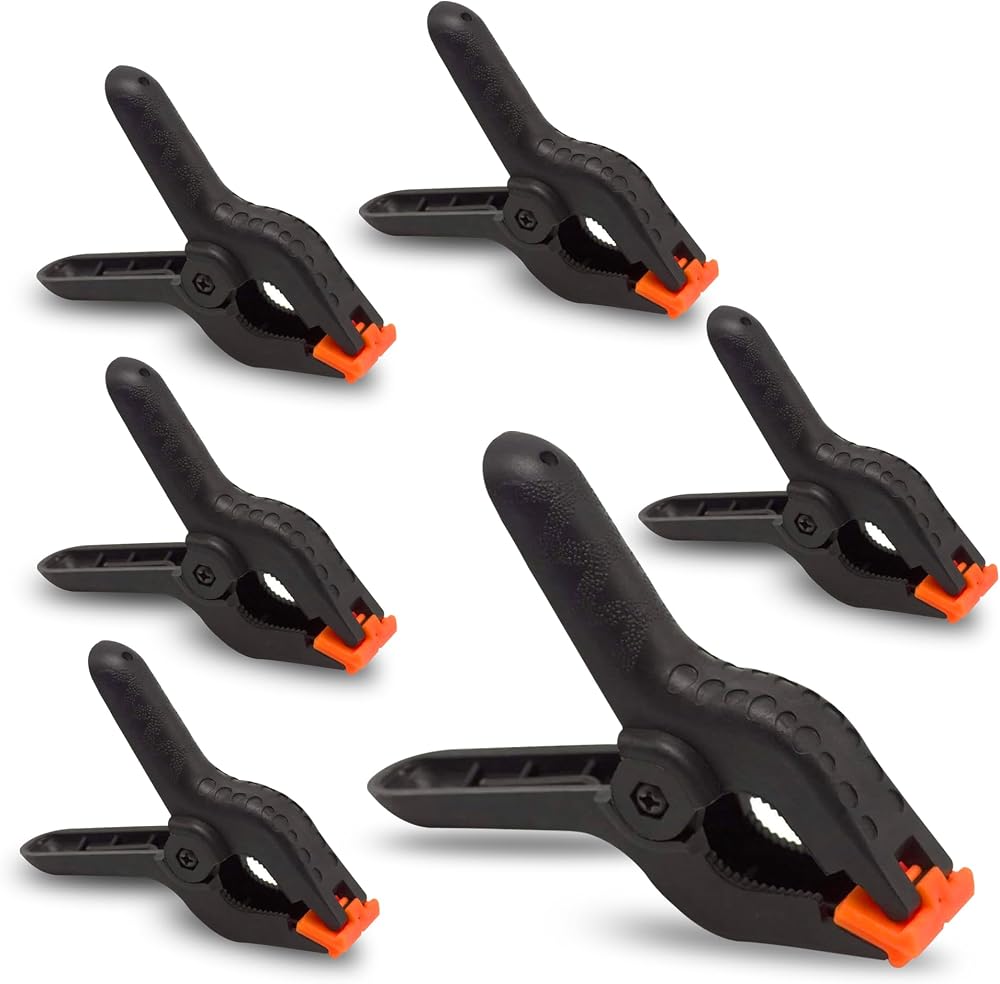 G4GADGET Pack of 6 3 Inch Plastic Spring Grip Clamps Quick Grip Craft Wood