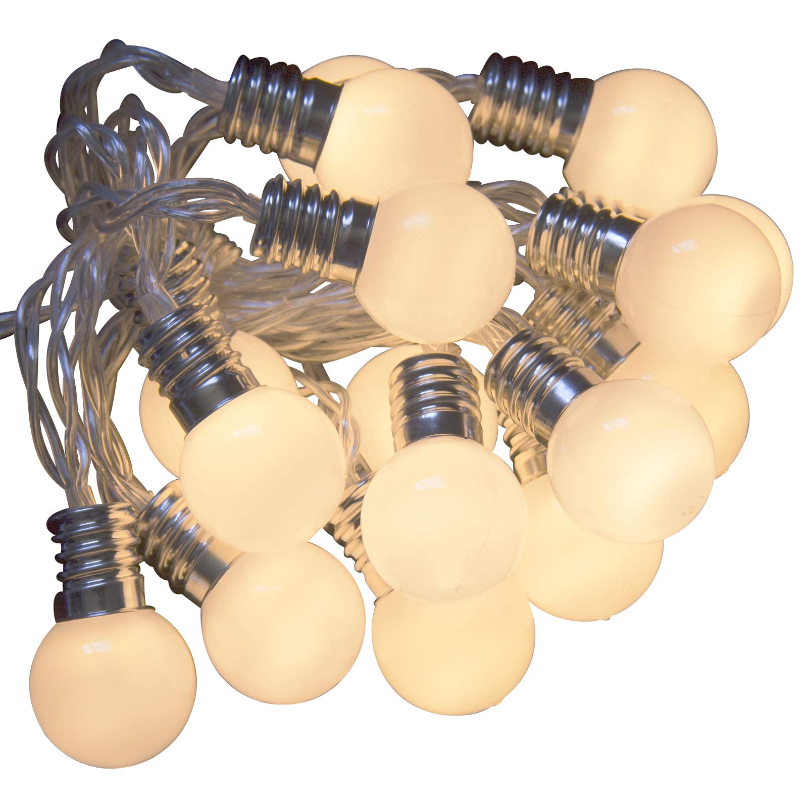 Qbis Fairy Lights Battery Powered with 16 Mini Bulbs on Clear Cable with Timer, Opaque, Bedroom Fairy Lights