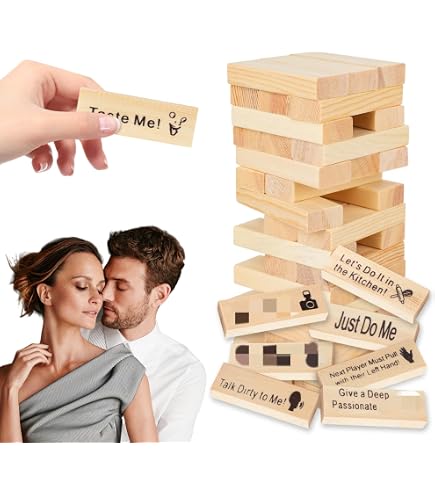 BOWTONG Jeu De Blocs Empilables Couple – 48 Pièces – Défis Coquins – Saint-Valentin
