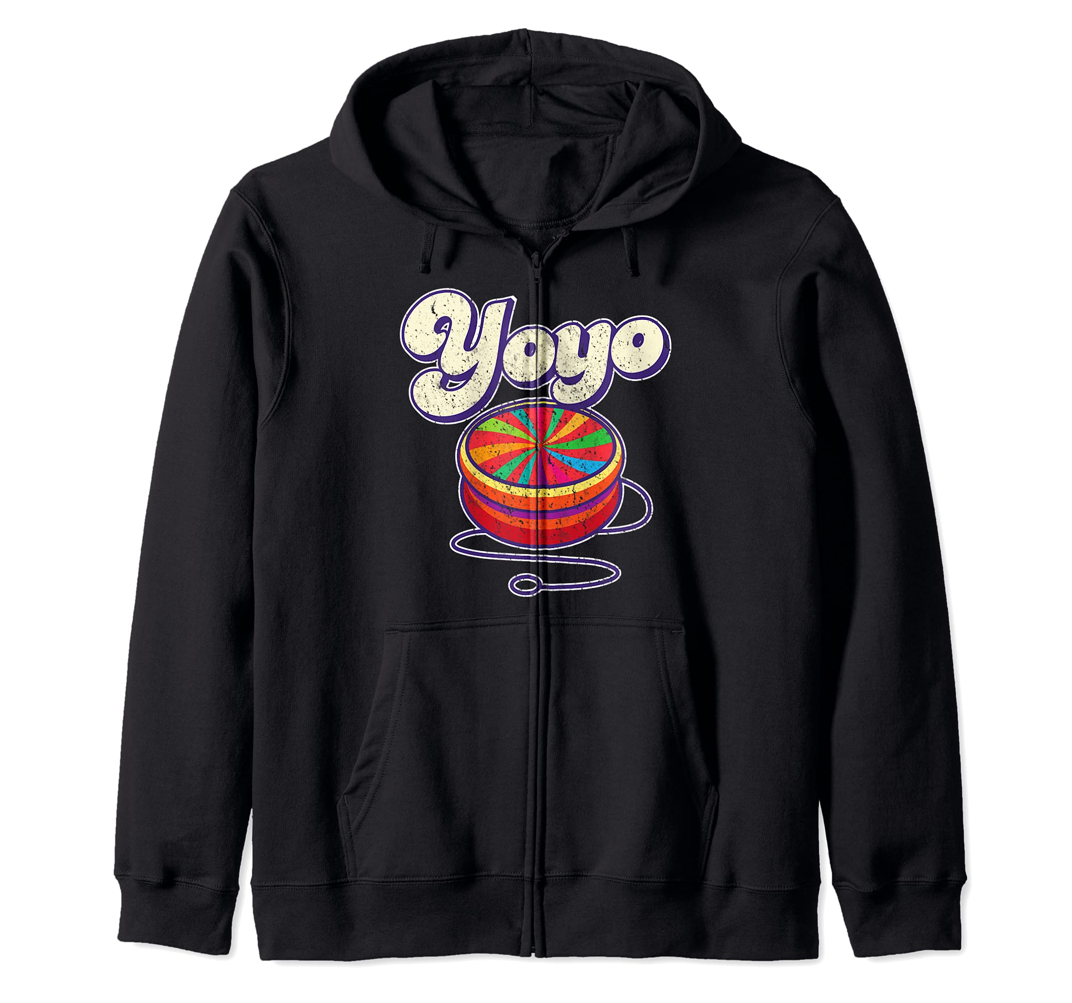 70's Yoyo Colorful Retro Vintage Toy I Awesome Yoyo Zip Hoodie
