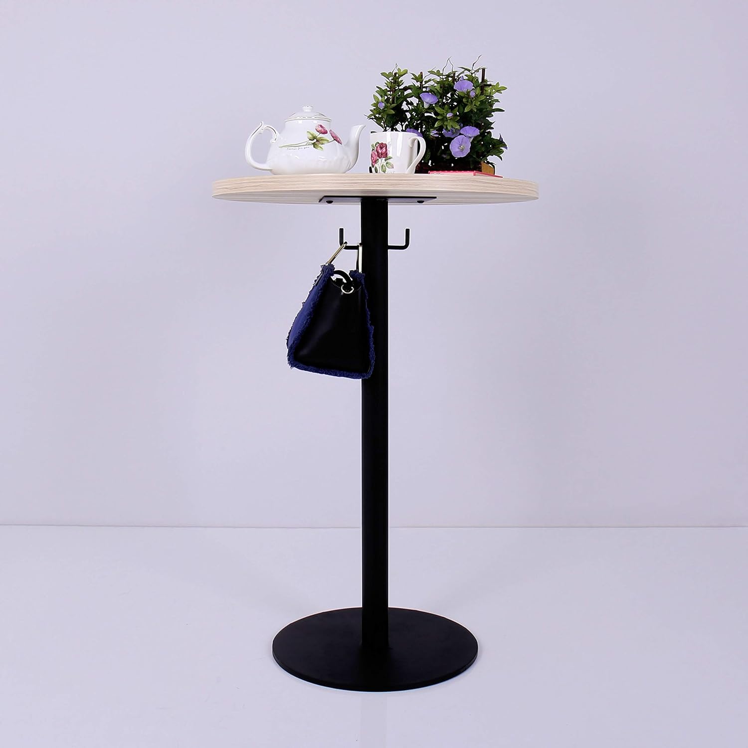 Stimber Design David Bar Table | Pub Table | High Top Table | Modern Height Drink Cocktail Table | 23.6" Diameter x 39.4" H | Bag Storage Hook | Extra Weighted Base | Space Small Bar Table: Kitchen & Dining