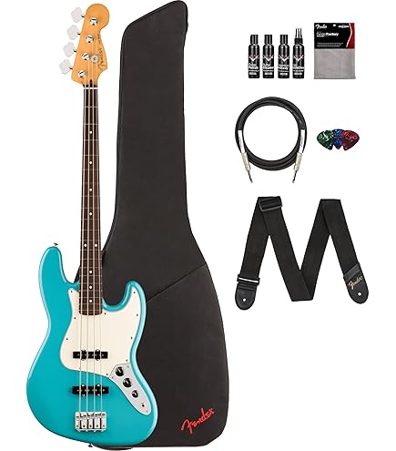 Amazon.com: Fender Player Jazz Bass Plus Top - Blue Burst Bundle