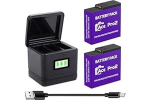 DGFTB 2-Pack 1800mah Ace Pro 2 Battery and 3-Channel Fast Charger Hub, Compatible for Insta360 Ace Pro 2/Ace Pro/Ace Action C