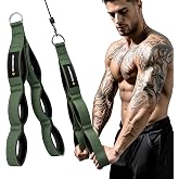 MANUEKLEAR 24-Inch 3-Grip Tricep Rope Cable Attachment for Gym Greater ROM | Tricep Push Down Attachment with Ergonomic Handles, Professional Gym Rope for Overhead Extension