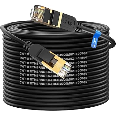 Paquete De 3 Cables Ethernet Cat7 De 1.5 Pies, Color Negro