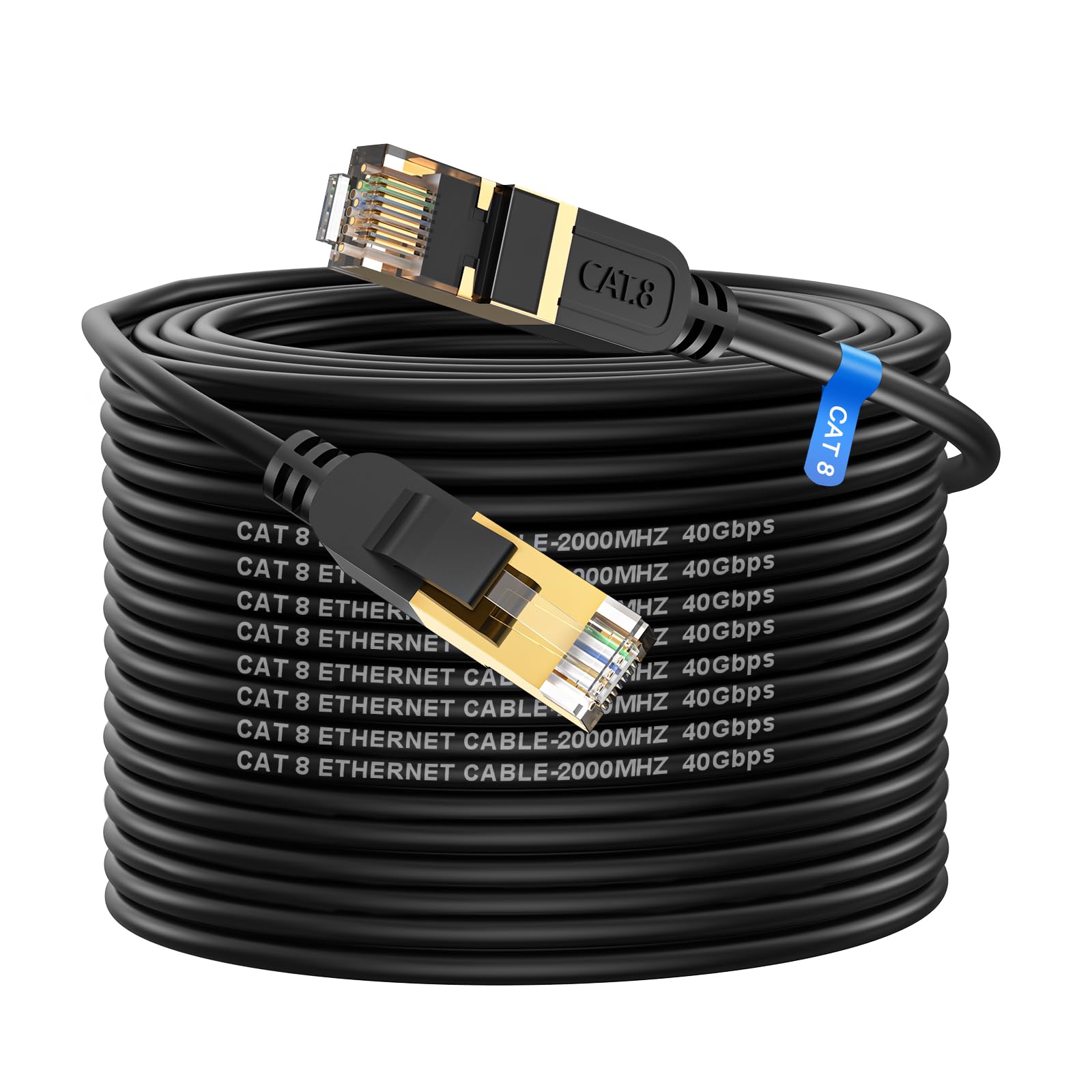 cat gruciso Cat8 Ethernet Cable 30M, High-Speed 40Gbps 2000MHz Network Cable Braided Gigabit Gold Plated RJ45 Connector, Outdoor&Indoor Internet for Xbox PS4/5 Modem Router PC — image 1
