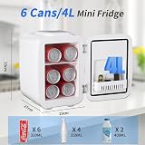 YASHE Mini Fridge 4L Portable Cooler Warmer AC DC Quiet Desk Skincare White view 2