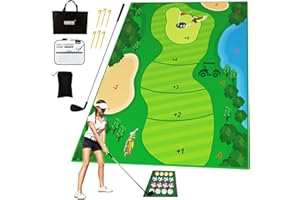 UNIH Velcro Chipping Golf Game Mat Golf Practice Mats Indoor Outdoor Games for Adults and Family Stick Chip Game Golf Set Kids Outdoor Play Equipment Backyard Games Outdoor Toys Gifts for Kids