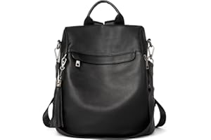 BROMEN Backpack Purse for Women Leather Anti-theft Travel Backpack Fashion Shoulder Bag Black