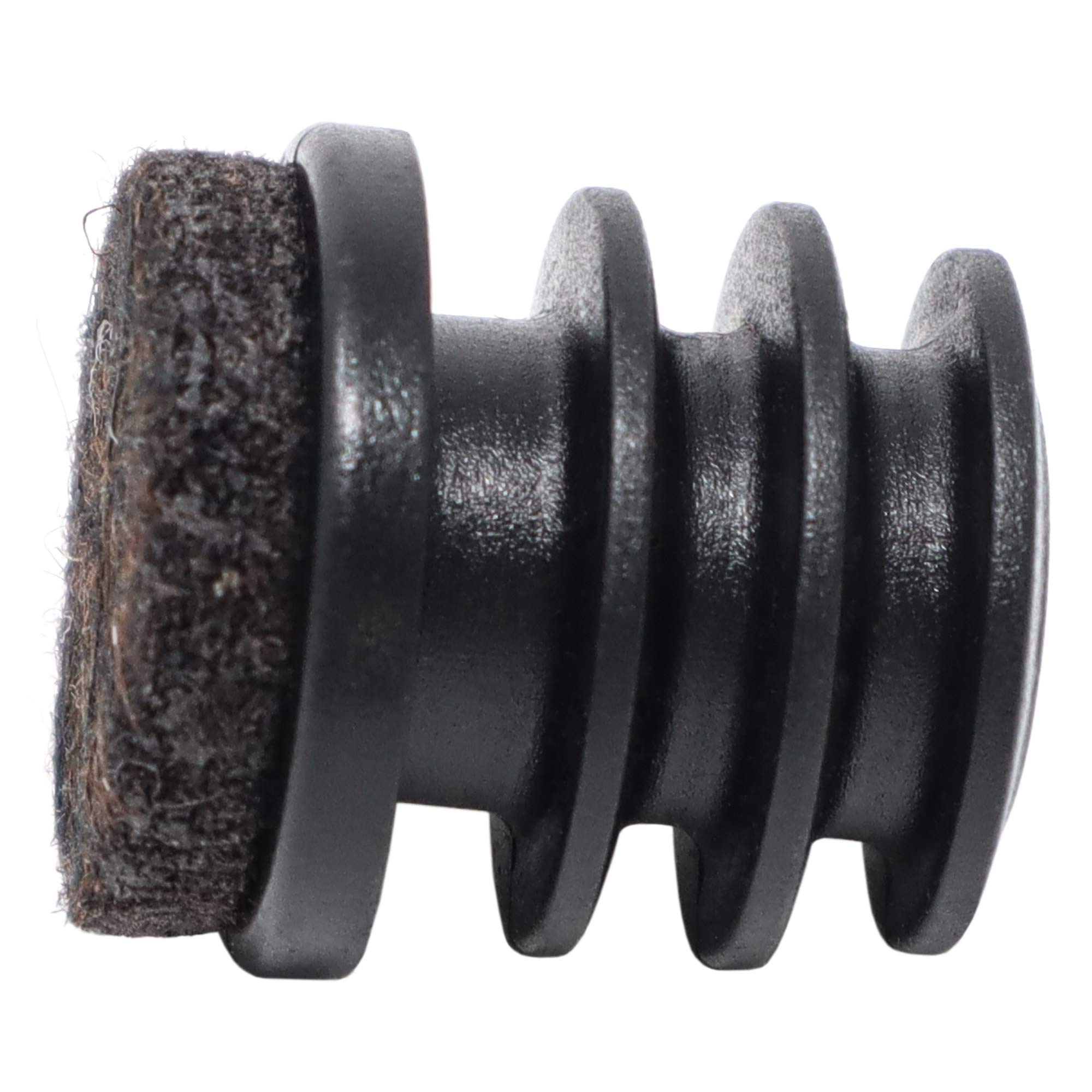 Adsamm® / 32 x Felt glides for tubes / black / Ø 18 - 20 mm / round / Premium quality ripped inserts with felt for tubular steel chairs